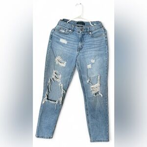 SOLD 5/$25 Aeropostale Classic Mom Jeans Blue Ripped Straight Jeans